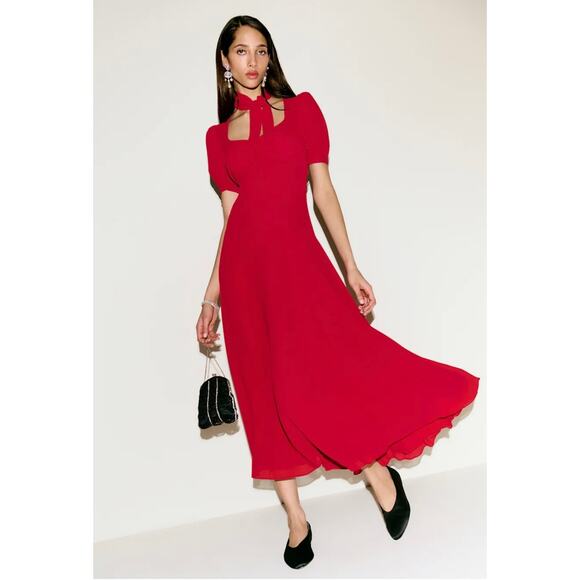 Reformation Dresses & Skirts - REFORMATION Chrissie Dress Lipstick size 4 (New with Tags)